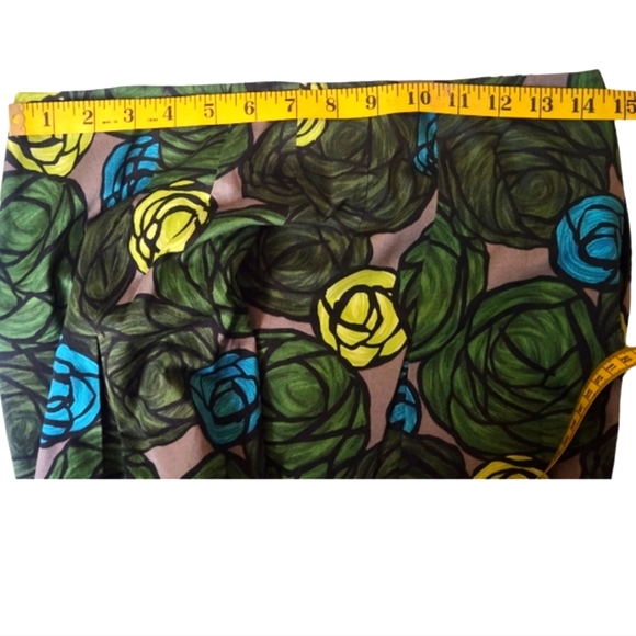 THEORY "Ridiana" Green Floral Print Flare Skirt - Size 8 - Picture 4 of 8